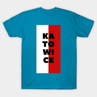 Katowice City in Polish Flag Vertical T-Shirt